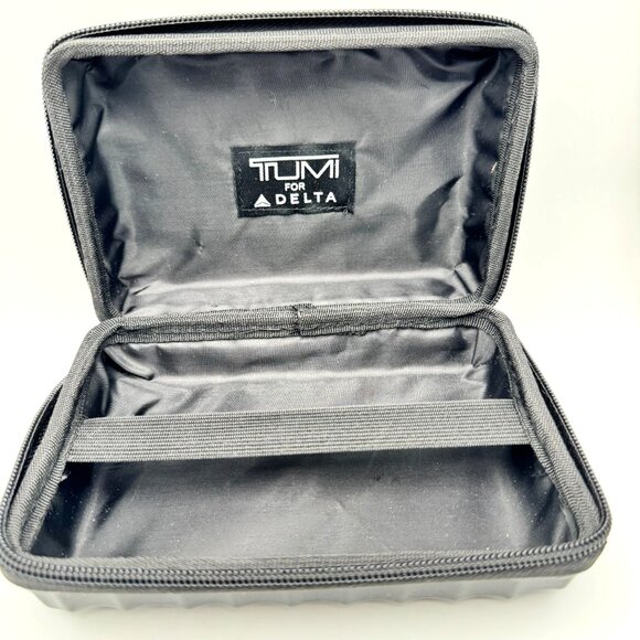 Tumi For Delta Mini Zip Travel Toiletries Amenity Hardcase Black Empty Case Only - Picture 6 of 7